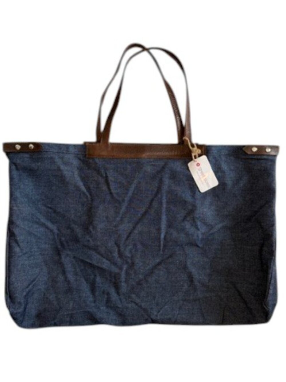 GREAT SOLES Amala Blue Denim Tote Bag XL NWT - Picture 2 of 11